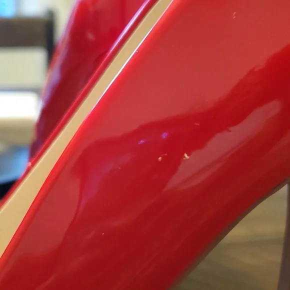 Red Faux Patent Leather Heels - Picture 6 of 9
